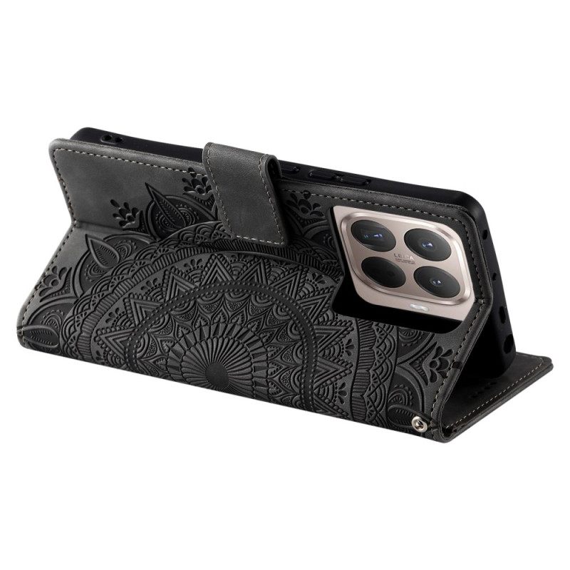 Kotelot Xiaomi 15t Pro Mandala-mokkanahkajäljitelmä