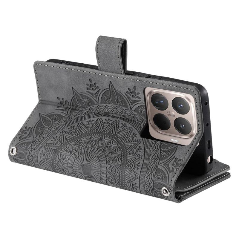 Kotelot Xiaomi 15t Pro Mandala-mokkanahkajäljitelmälompakko