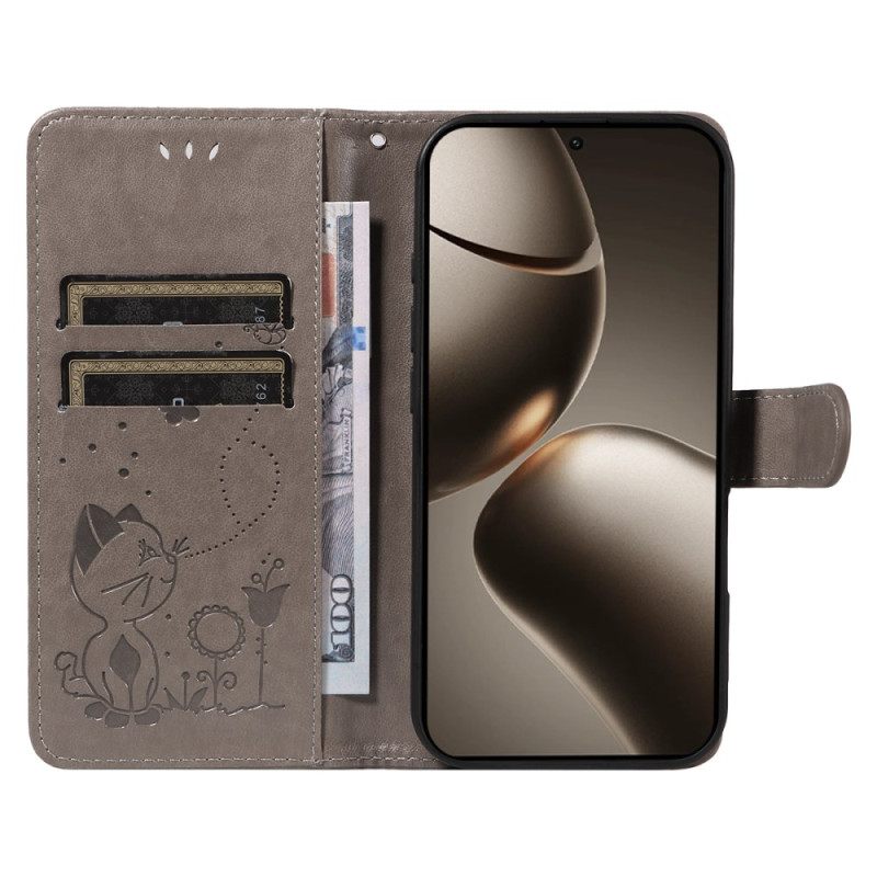 Nahkakotelo Xiaomi 15t Pro Kissa Ja Mehiläinen