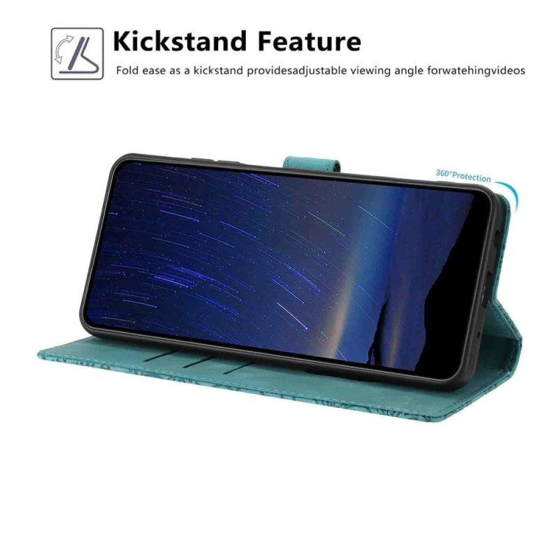 Nahkakotelo Xiaomi 15t Pro Kukkakuvioinen Kaiverrus