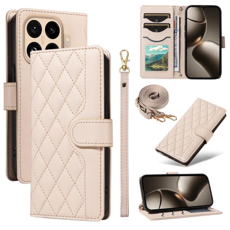 Nahkakotelo Xiaomi 15t Pro Tikattu Hihna Ja Olkahihna