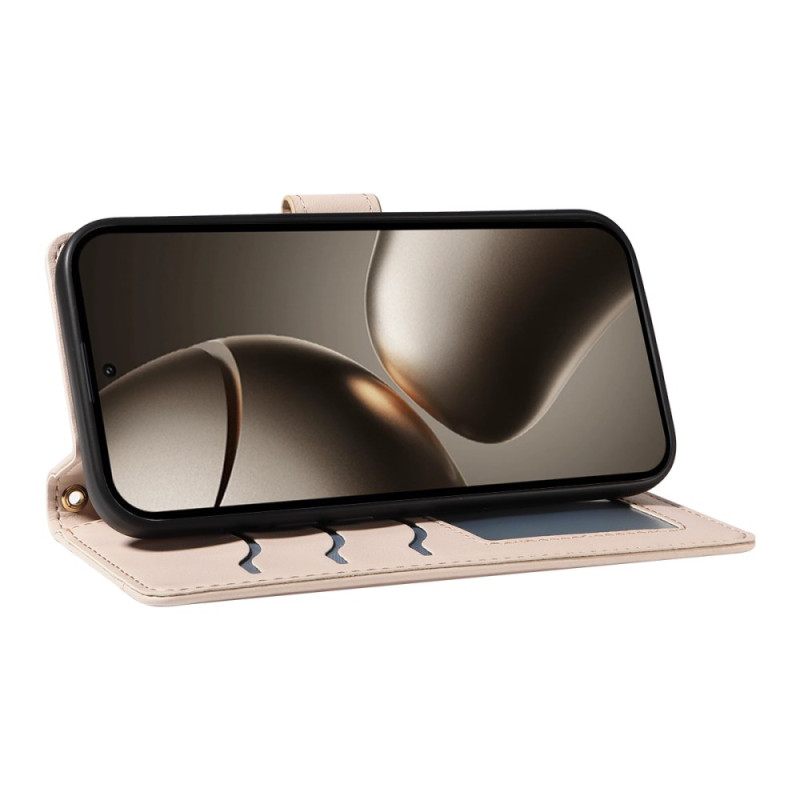 Nahkakotelo Xiaomi 15t Pro Tikattu Hihna Ja Olkahihna