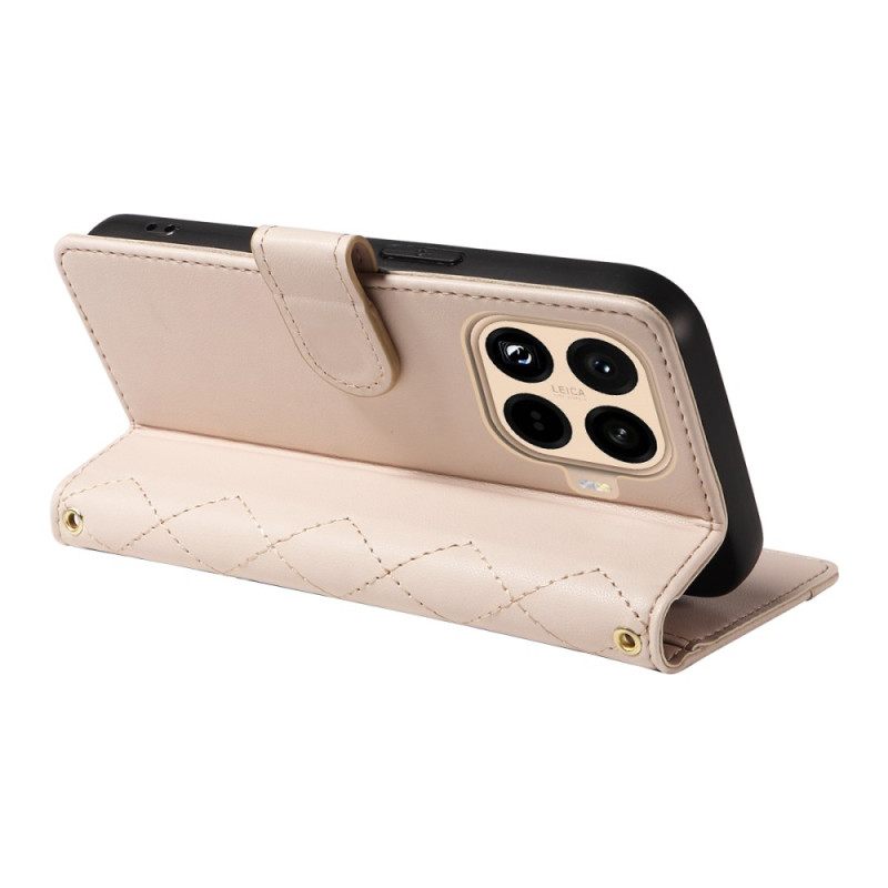 Nahkakotelo Xiaomi 15t Pro Tikattu Hihna Ja Olkahihna