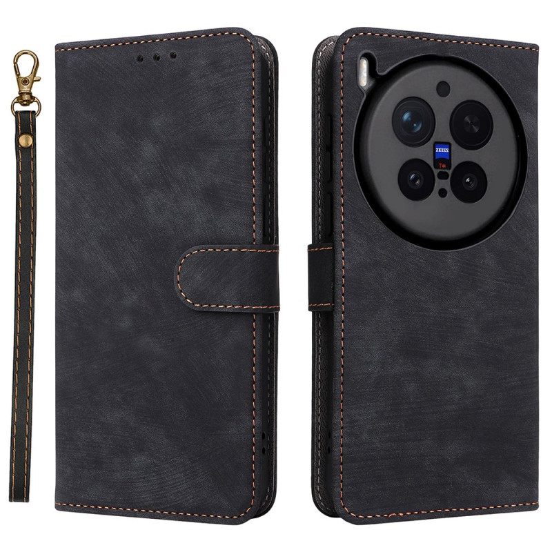 Kotelot Vivo X300 Pro Rfid-suojattu Nahkaefekti