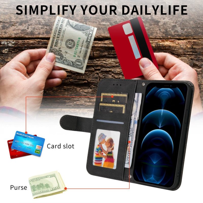 Nahkakotelo Vivo X300 Pro Mokkanahkakuviointi Niiteillä Suojakuori