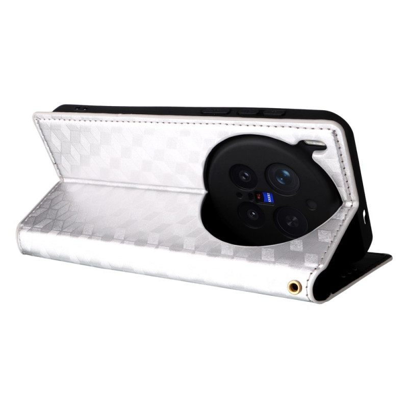 Nahkakotelo Vivo X300 Pro Timanttikuvio Suojakuori