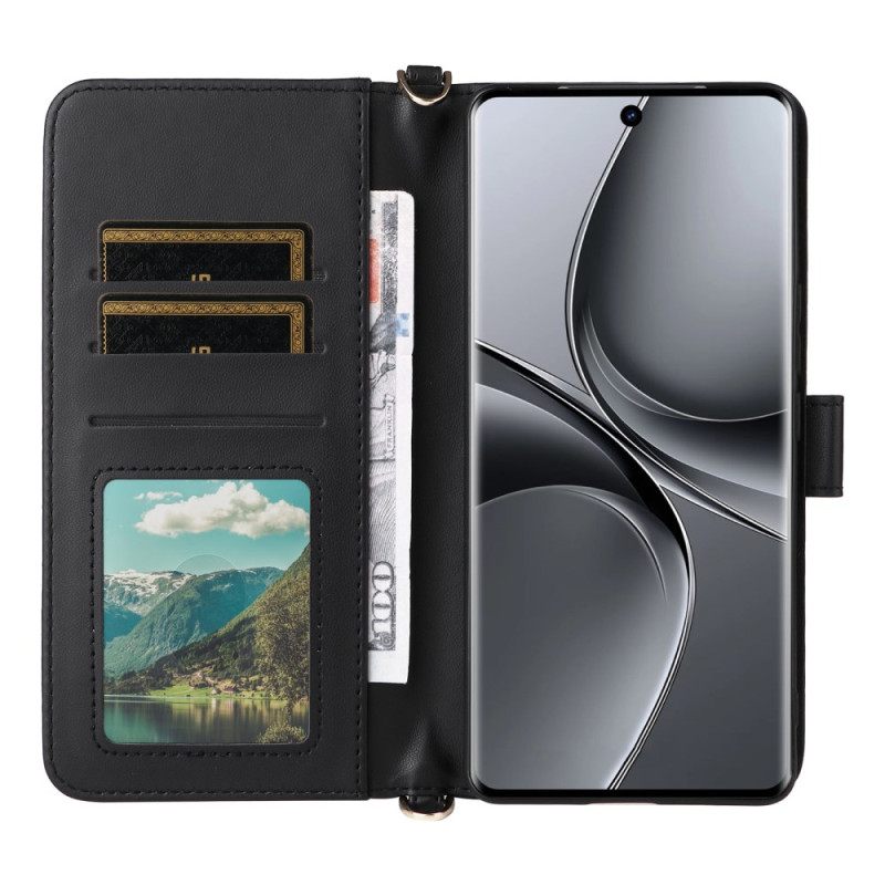 Nahkakotelo Vivo V40 5g Tikattu Hihnalla Ja Olkahihnalla