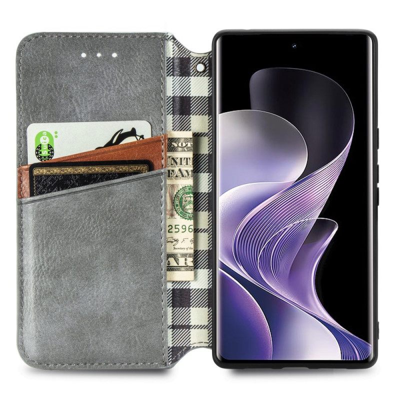 Nahkakotelo Vivo V40 5g Timanttikuvioinen Mokkanahkakuvio