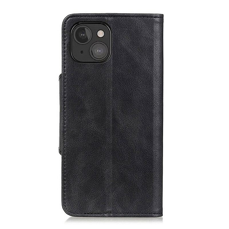 Kotelot iPhone 13 Keinonahkapainike