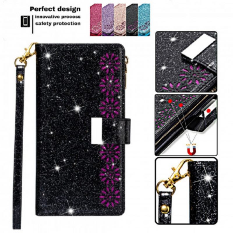 Kotelot iPhone 13 Lompakkokotelo Sequins Vetoketjullinen Lompakko