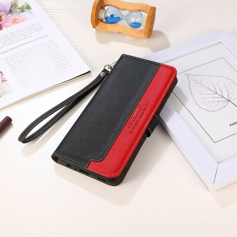 Kotelot iPhone 13 Lychee Style Rfid Khazneh