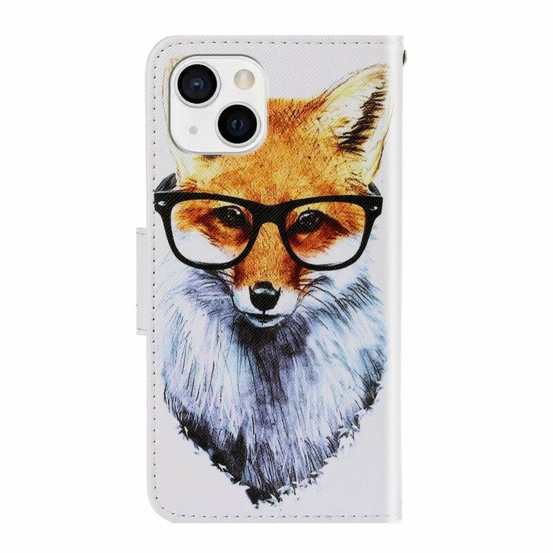 Kotelot iPhone 13 Suojaketju Kuori Brainy Fox Hihnassa