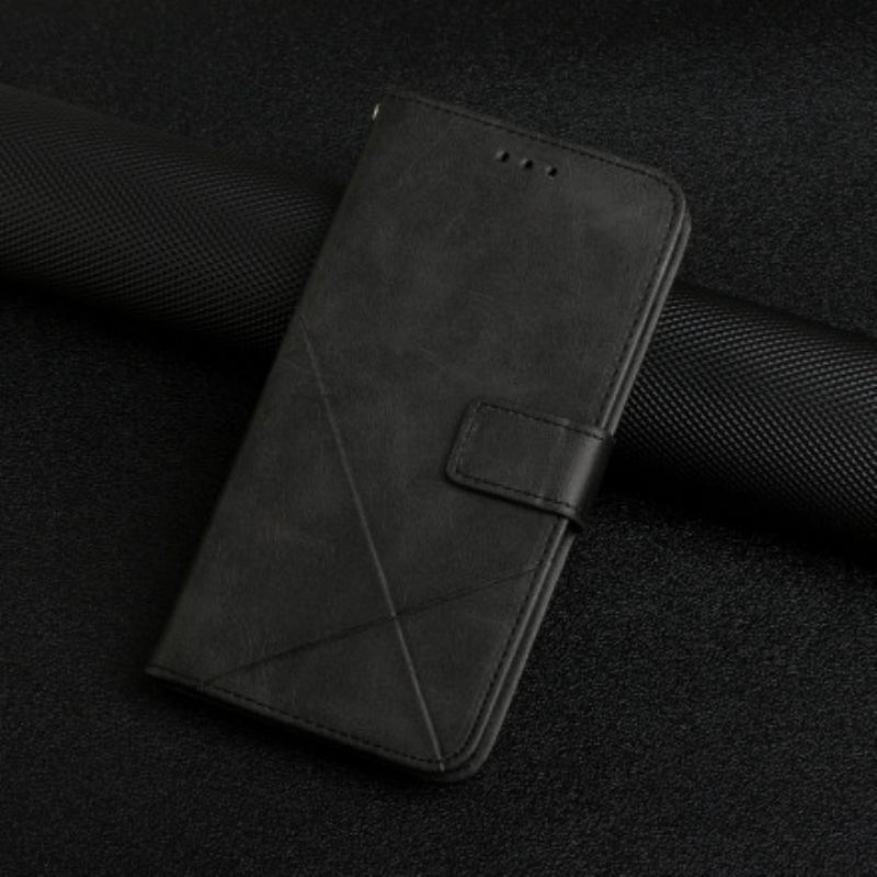Kotelot iPhone 13 Suojaketju Kuori Geometric Leather Strappy Style