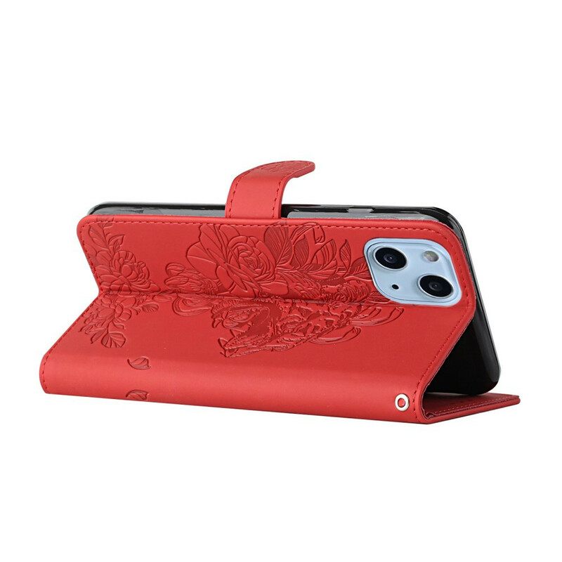 Kotelot iPhone 13 Suojaketju Kuori Tiger Baroque Strap