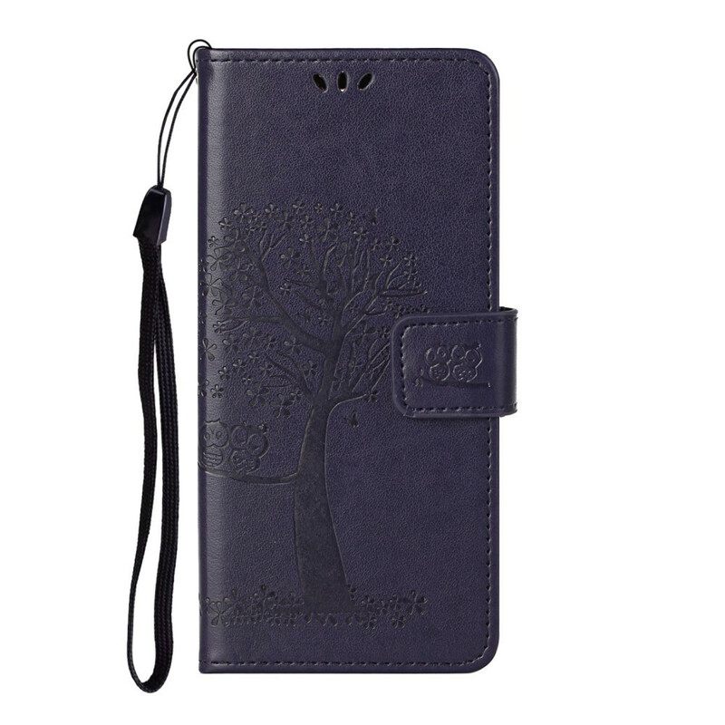 Kotelot iPhone 13 Suojaketju Kuori Tree Ja Pöllöt Hihnalla