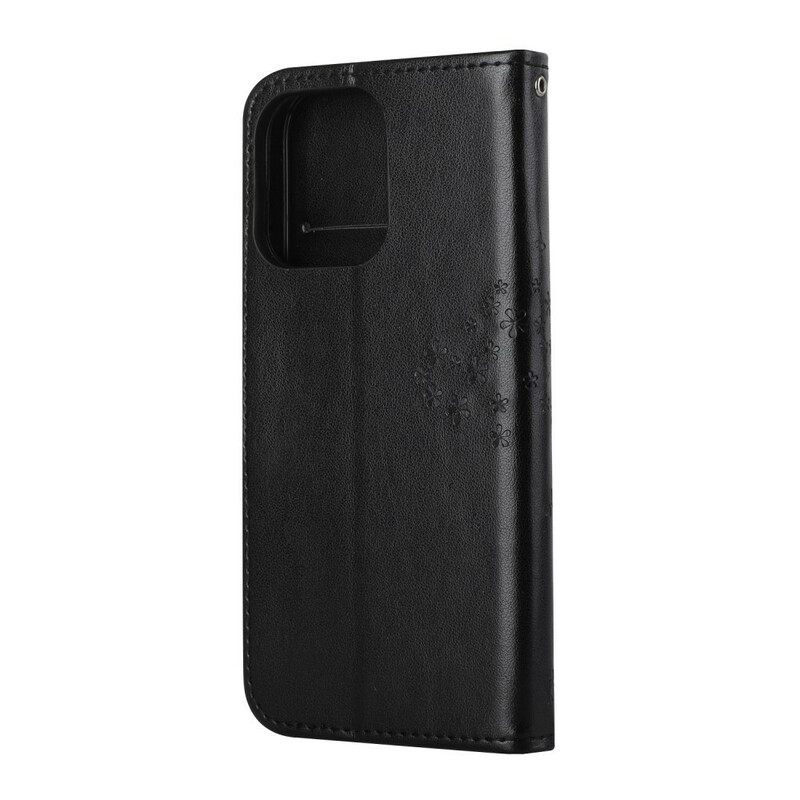 Kotelot iPhone 13 Suojaketju Kuori Tree Ja Pöllöt Hihnalla