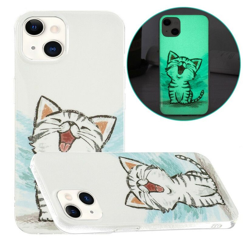 Kuori iPhone 13 Fluoresoiva Kissa