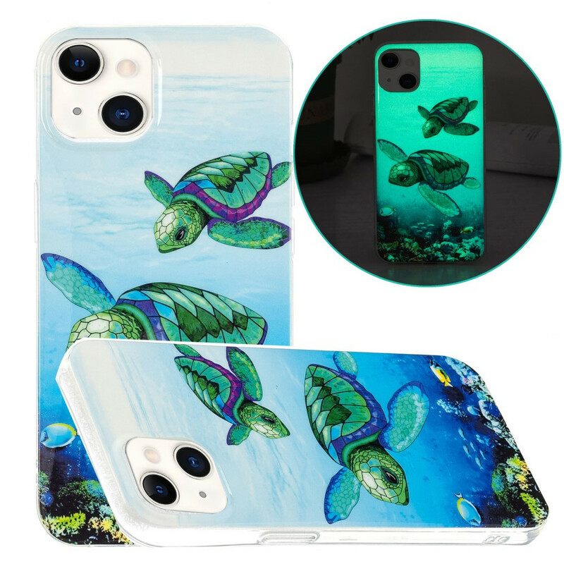 Kuori iPhone 13 Fluoresoivat Kilpikonnat