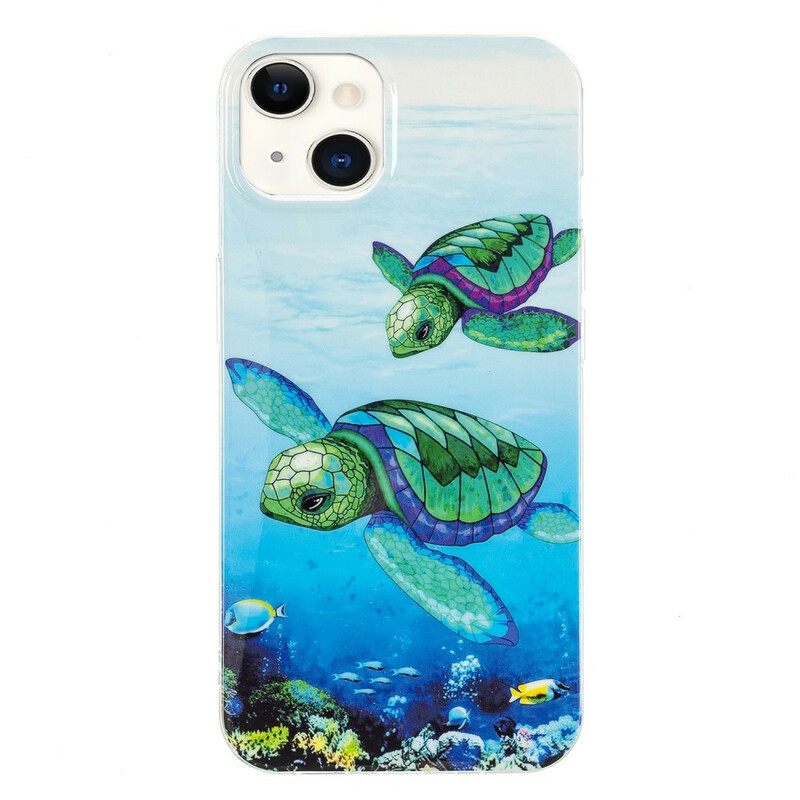 Kuori iPhone 13 Fluoresoivat Kilpikonnat