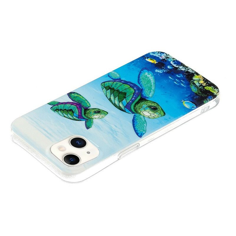 Kuori iPhone 13 Fluoresoivat Kilpikonnat