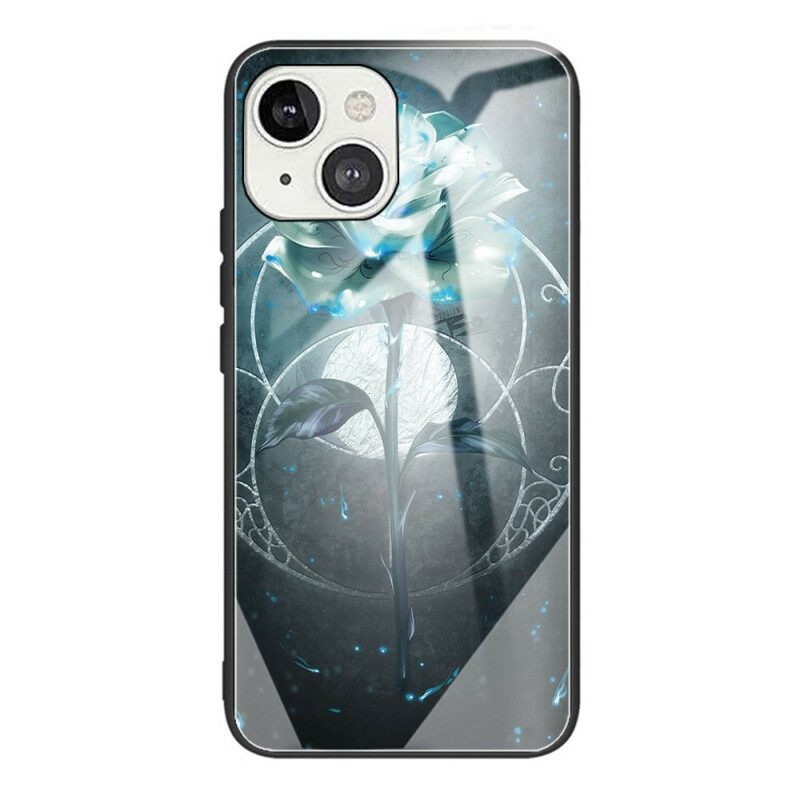 Kuori iPhone 13 Green Rose Karkaistu Lasi