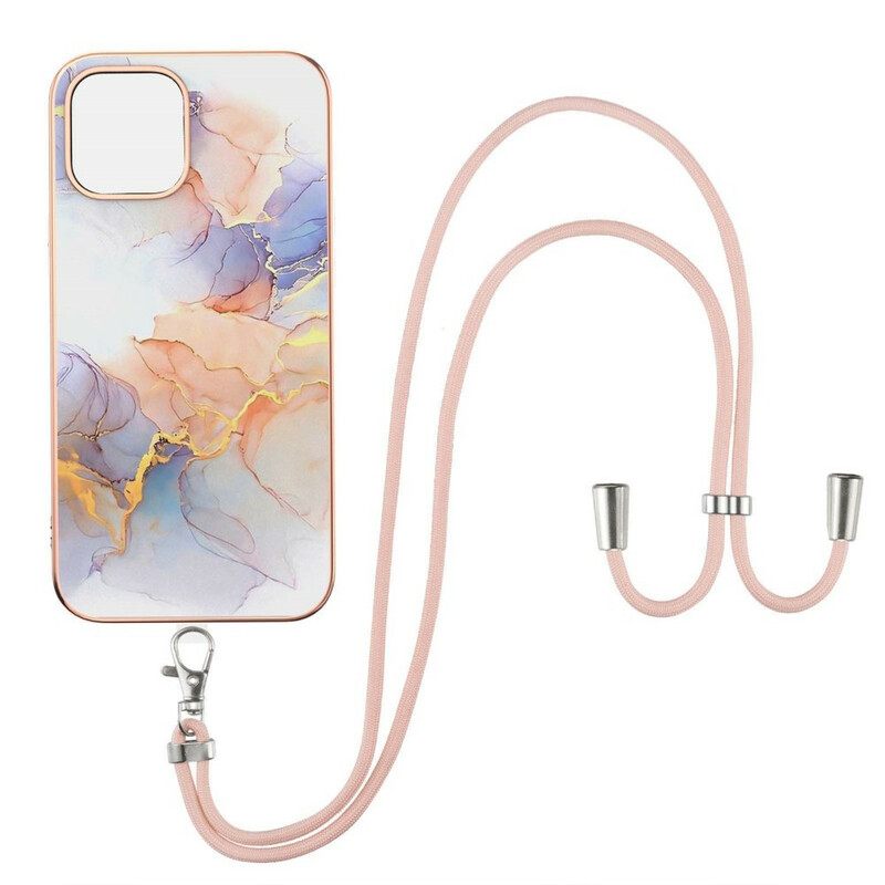 Kuori iPhone 13 Kiristysnyörillä Marble Cordille