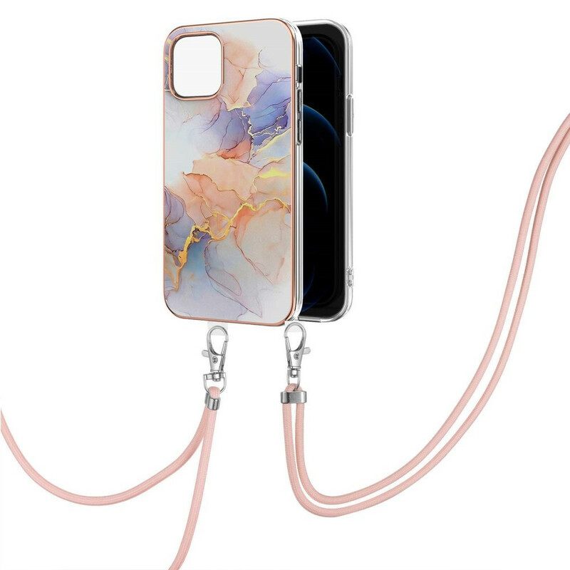 Kuori iPhone 13 Kiristysnyörillä Marble Cordille