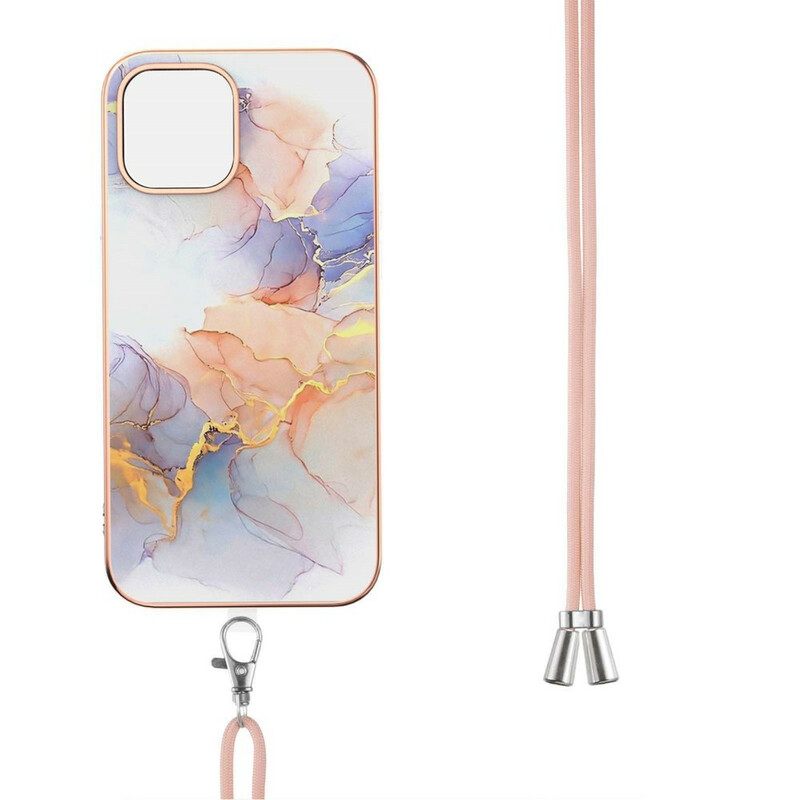 Kuori iPhone 13 Kiristysnyörillä Marble Cordille