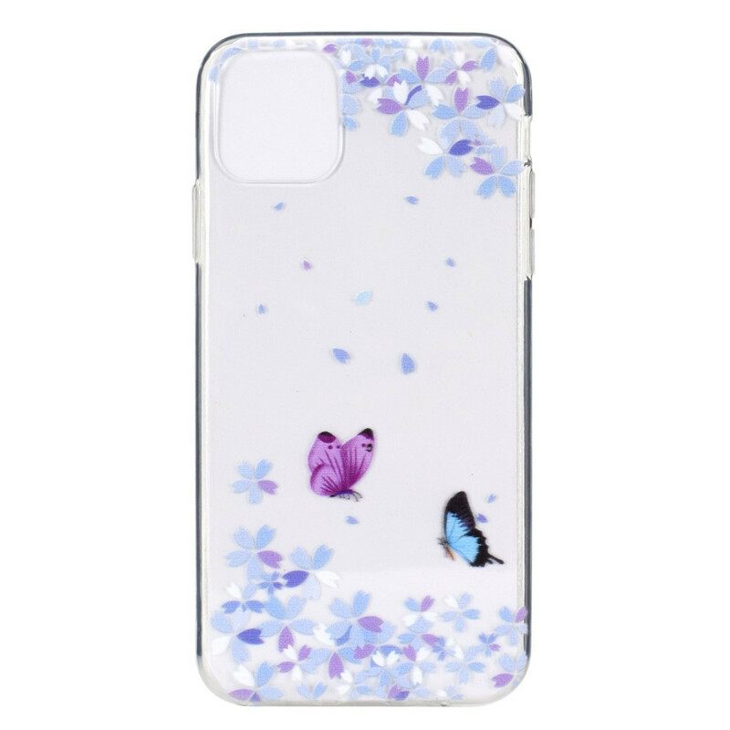 Kuori iPhone 13 Läpinäkyvät Perhoset Ja Kukat