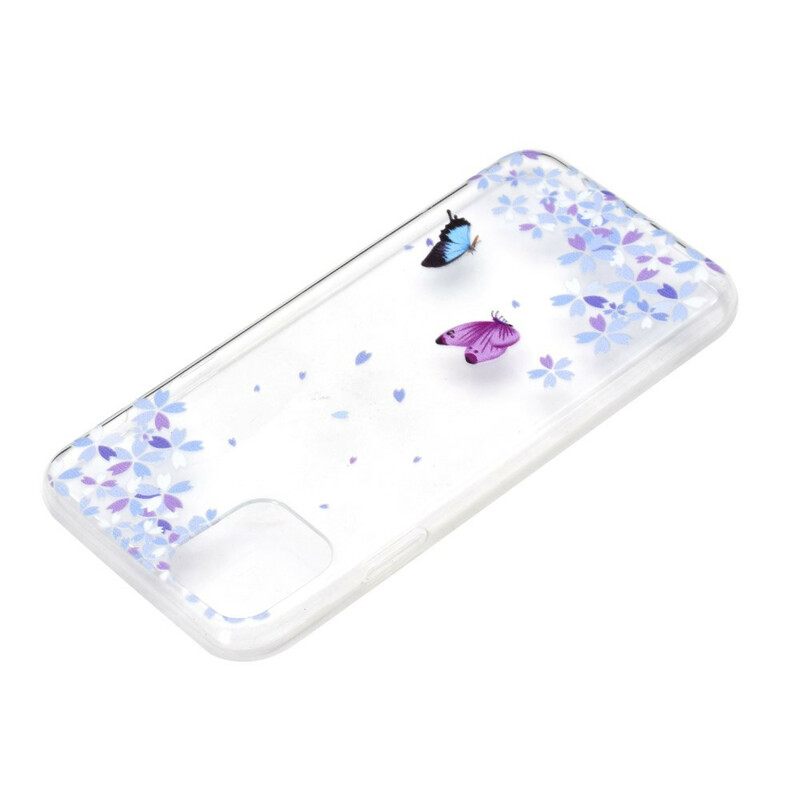 Kuori iPhone 13 Läpinäkyvät Perhoset Ja Kukat