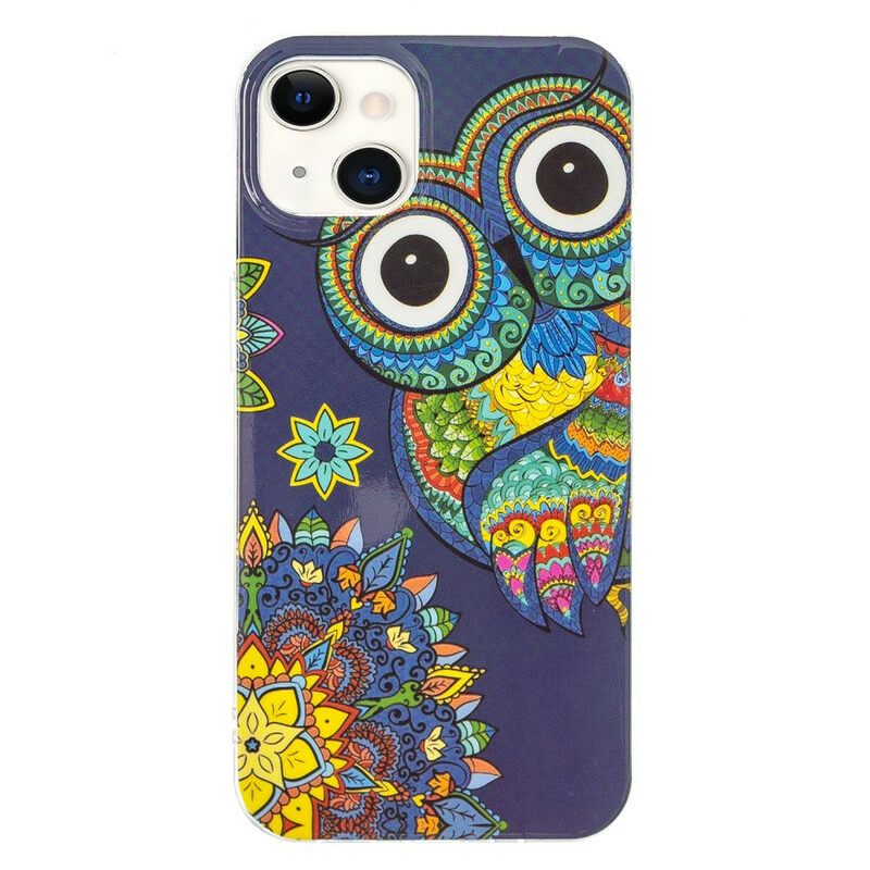 Kuori iPhone 13 Owl Fluoresoiva Mandala