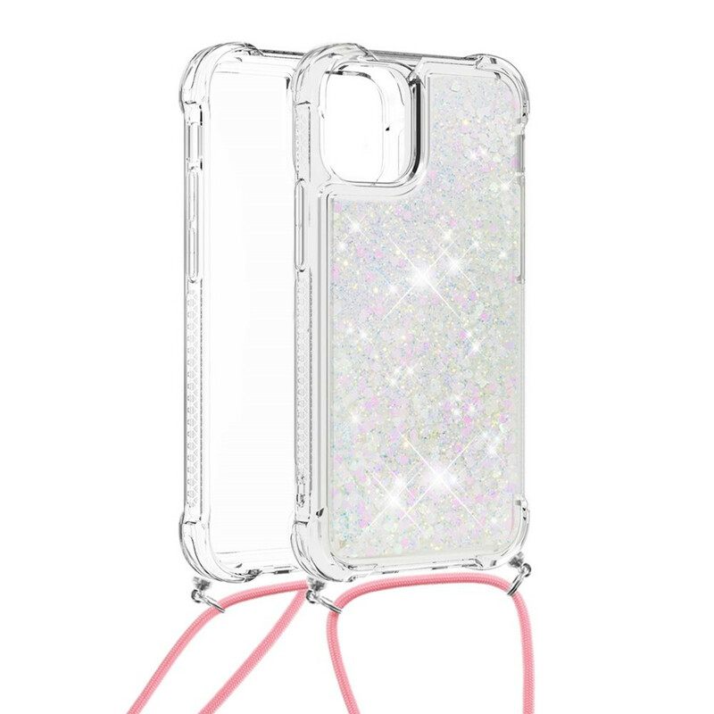 Kuori iPhone 13 Paljetteja Kiristysnyörillä