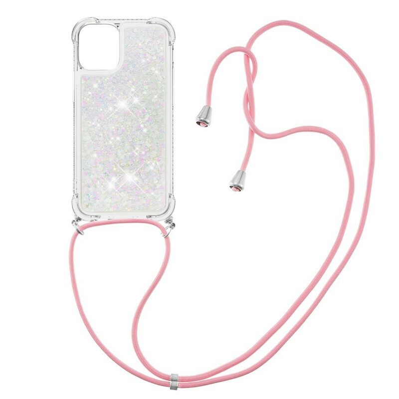 Kuori iPhone 13 Paljetteja Kiristysnyörillä