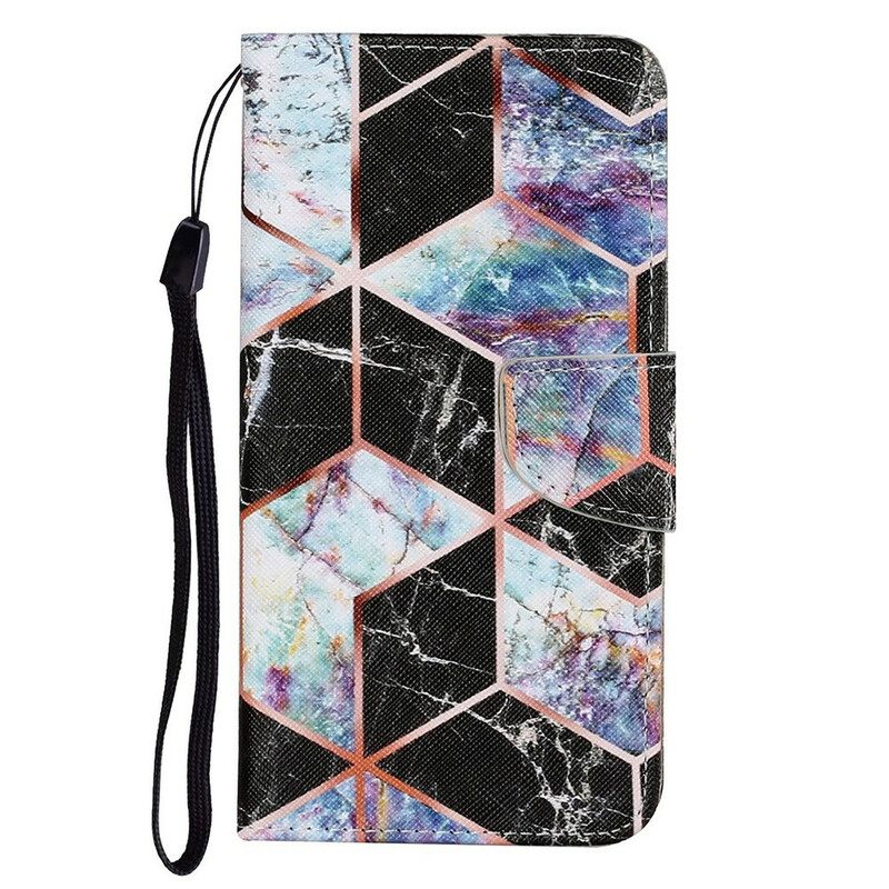 Nahkakotelo iPhone 13 Geometric Marble Style