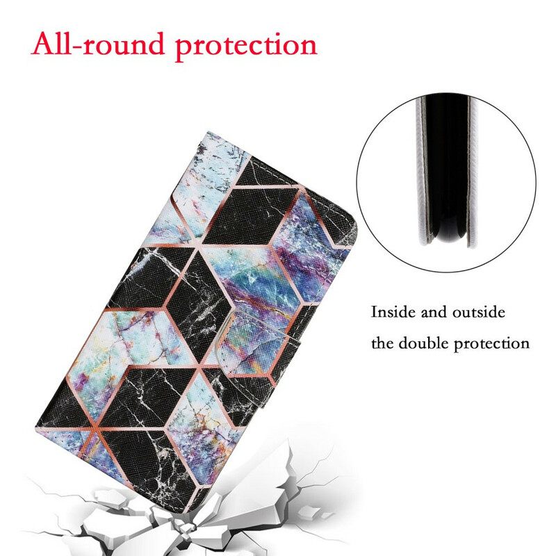 Nahkakotelo iPhone 13 Geometric Marble Style