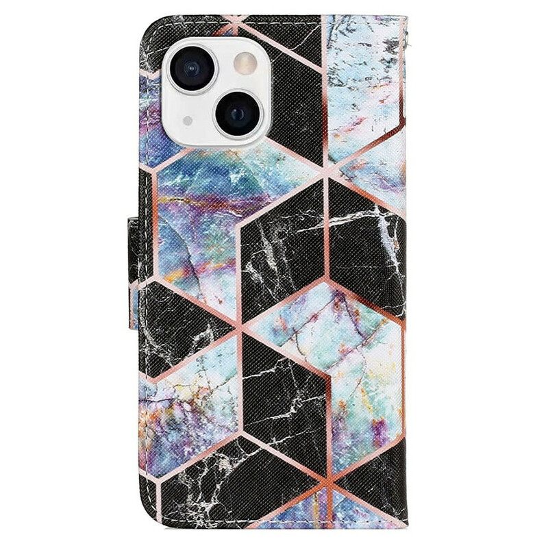 Nahkakotelo iPhone 13 Geometric Marble Style