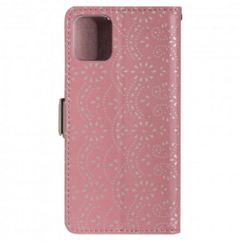 Nahkakotelo iPhone 13 Suojaketju Kuori Lace Strap Kolikkokukkaro