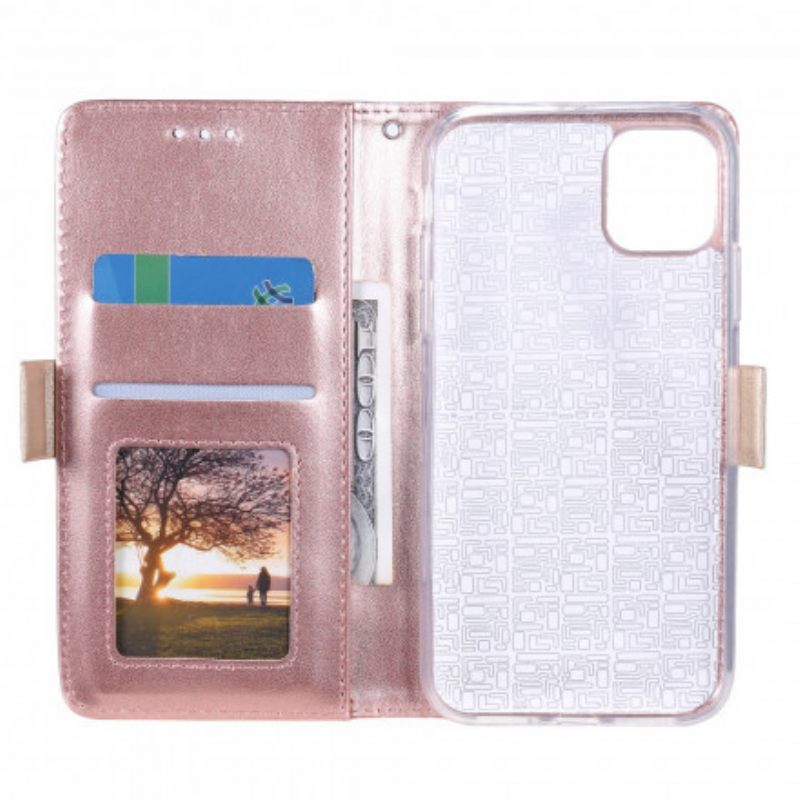 Nahkakotelo iPhone 13 Suojaketju Kuori Lace Strap Kolikkokukkaro