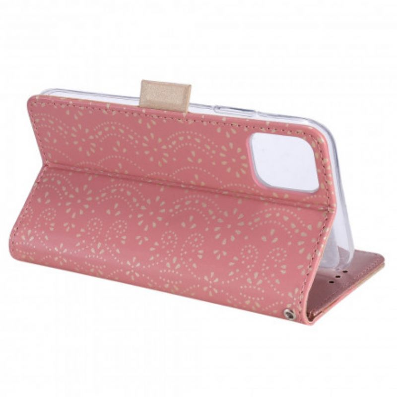 Nahkakotelo iPhone 13 Suojaketju Kuori Lace Strap Kolikkokukkaro