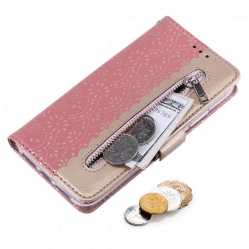 Nahkakotelo iPhone 13 Suojaketju Kuori Lace Strap Kolikkokukkaro