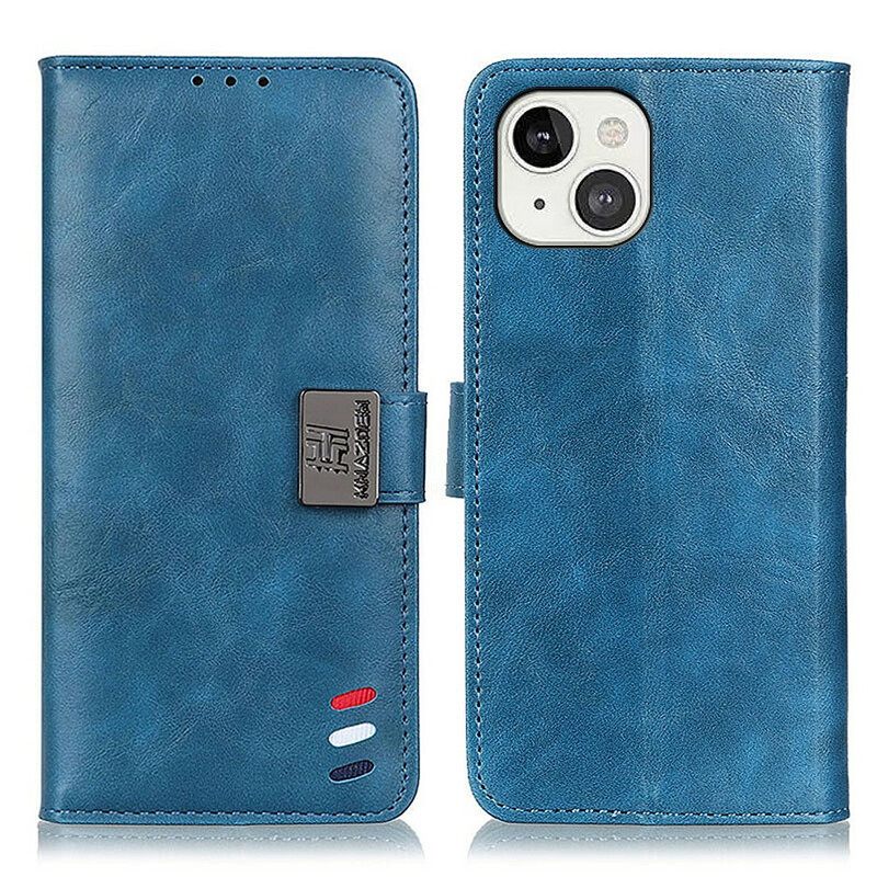 Nahkakotelo iPhone 13 Tricolor Vintage Leather Effect