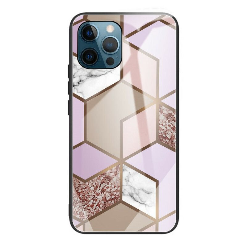 Case iPhone 13 Pro Max Karkaistu Lasimarmorigeometria