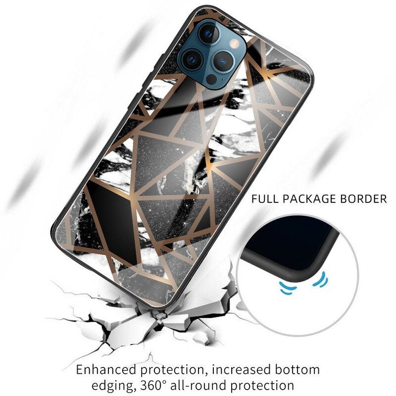 Case iPhone 13 Pro Max Karkaistu Lasimarmorigeometria
