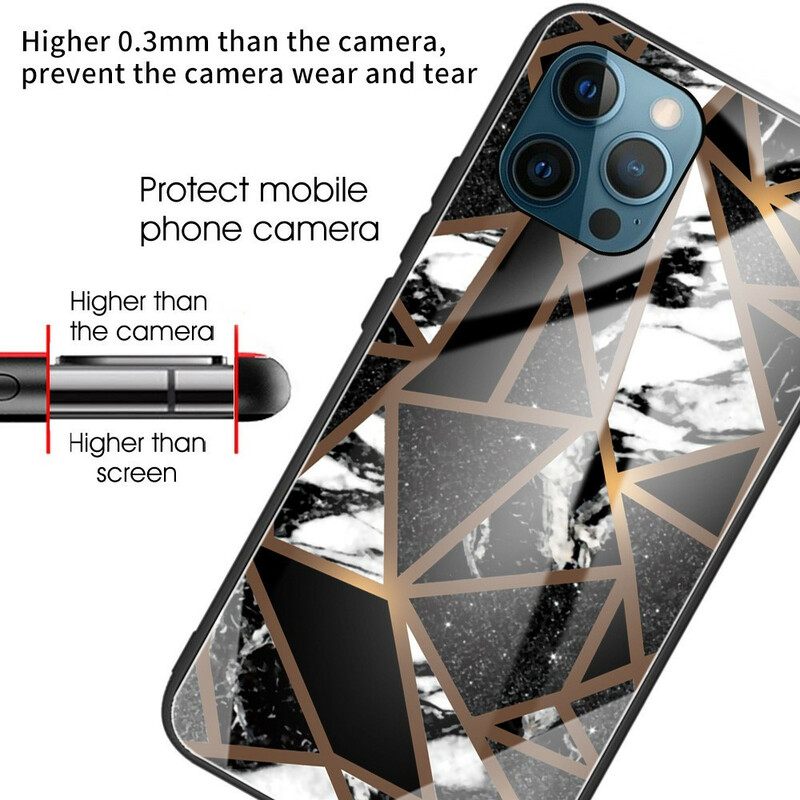 Case iPhone 13 Pro Max Karkaistu Lasimarmorigeometria