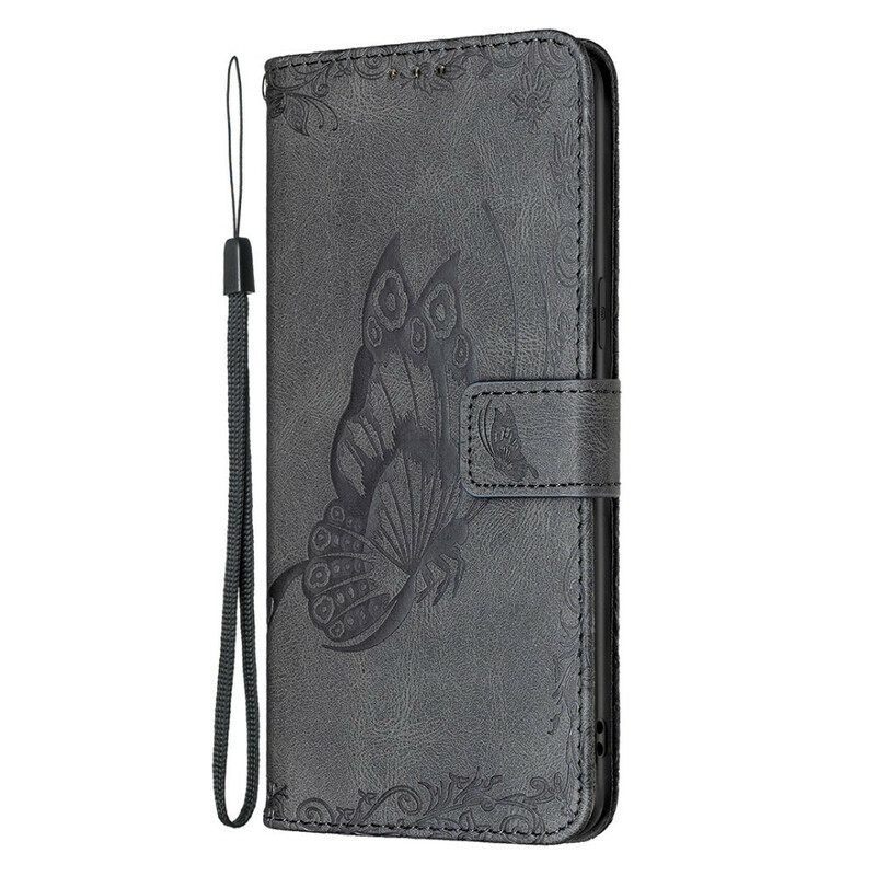 Flip Case iPhone 13 Pro Max Suojaketju Kuori Baroque Strappy Butterfly