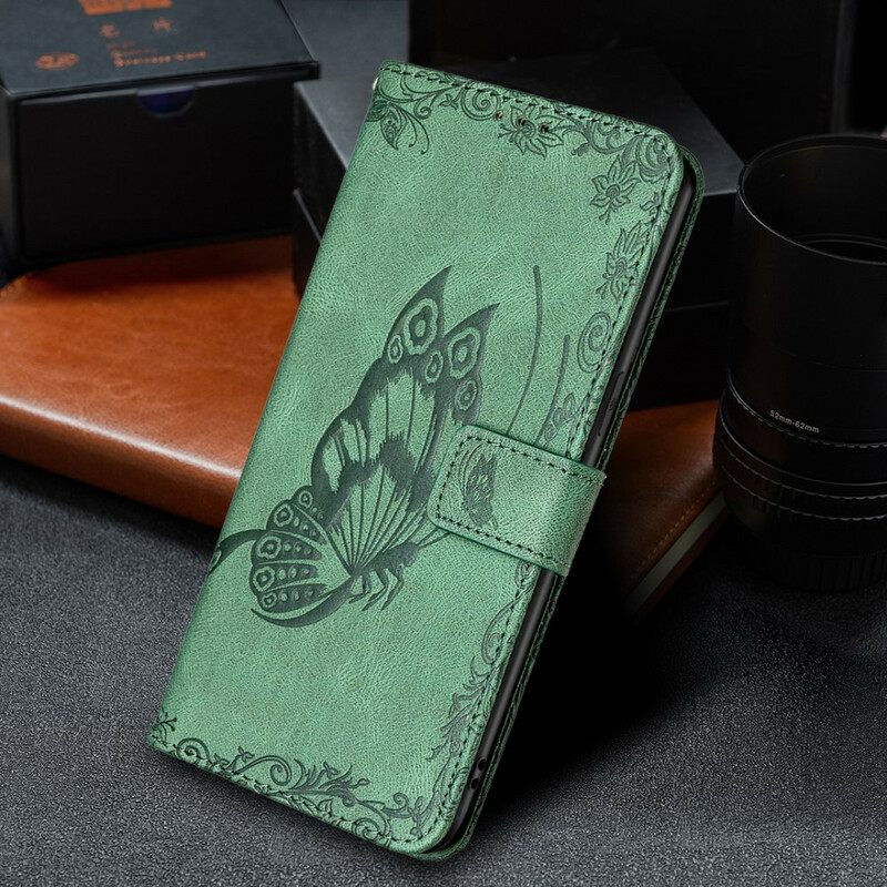 Flip Case iPhone 13 Pro Max Suojaketju Kuori Baroque Strappy Butterfly