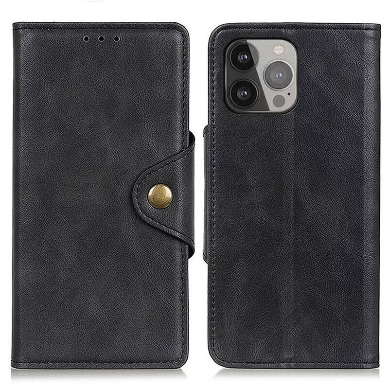 Kotelot iPhone 13 Pro Max Keinonahkapainike
