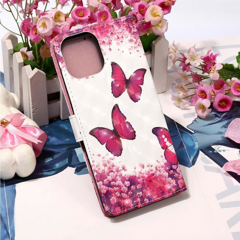 Kotelot iPhone 13 Pro Max Red Butterflies