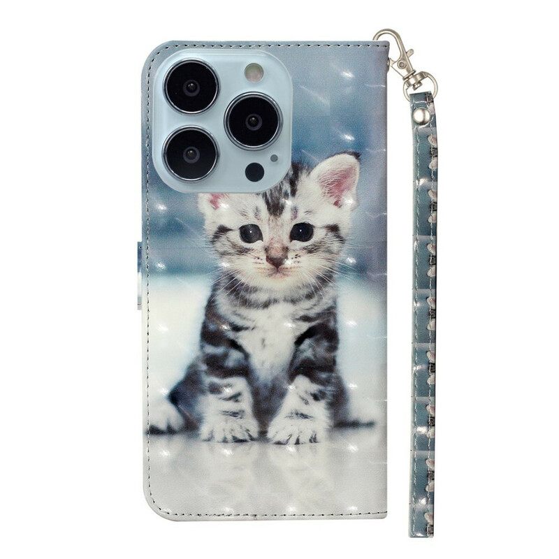 Kotelot iPhone 13 Pro Max Suojaketju Kuori Kitten Light Strap Kohdevalot