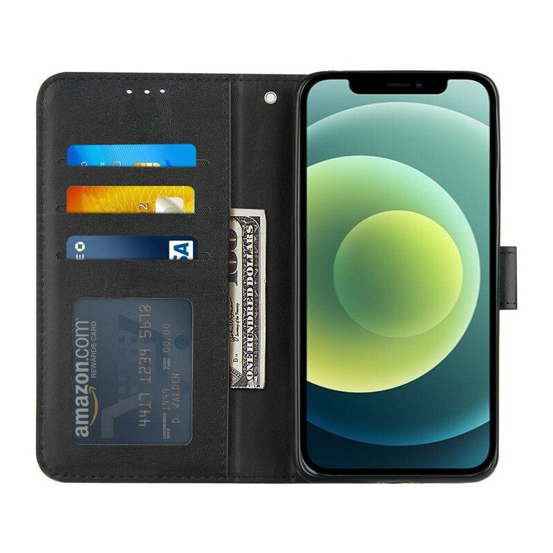Kotelot iPhone 13 Pro Max Suojaketju Kuori Leather Effect Geo Strappy